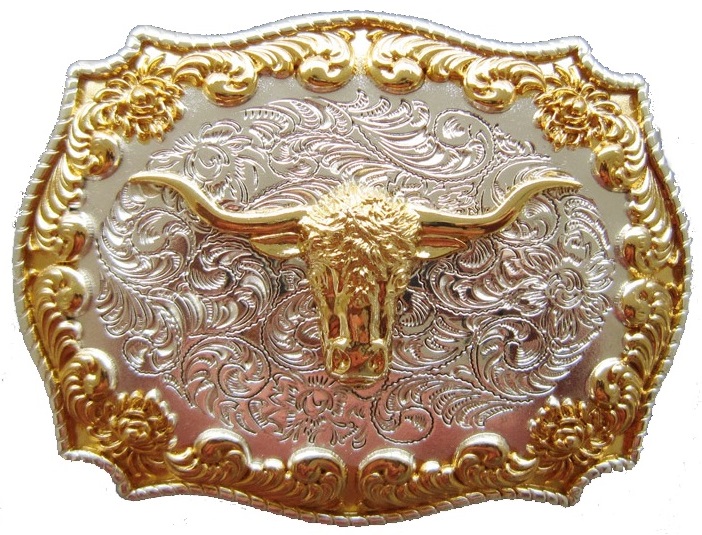 Ceinture Cowboy Western Eohak - Gravure Florale Et Boucle Taureau