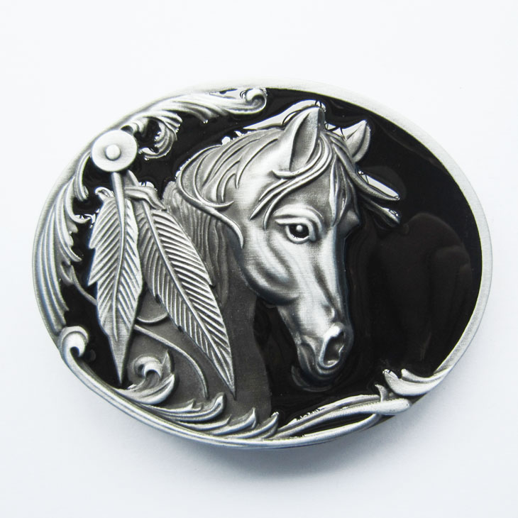 ✖ Western Steer course chevaux argent antique COWBOY RODEO style ✖ Boucle de ceinture 