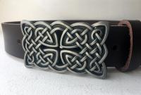 C20B - Ceinture cuir marron avec boucle de ceinture celtique