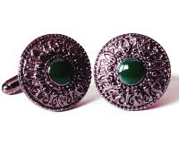 Boutons de manchette Design rond et vert