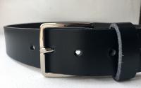 C17 - Ceinture cuir noir avec boucle de ceinture finition Nickel poli