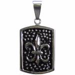 Pendentif Dog tag fleur de lys design