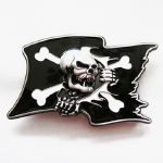 Boucle de ceinture Tête de mort drapeau pirate