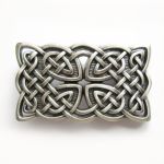Boucle de ceinture celtique design plaqué argent