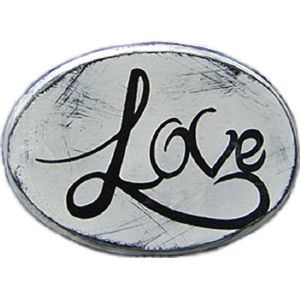 Boucle de ceinture graphique love acier