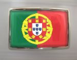 Boucle de ceinture Drapeau Portugal rectangle chrome