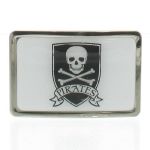 Boucle de ceinture Pirate blason contour chrome