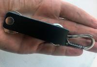 P01 - Porte clés cuir noir mousqueton organisateur de clés