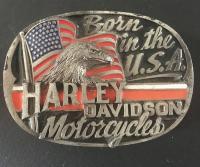 Vintage 1991 - Boucle de ceinture Harley Davidson Born in the USA
