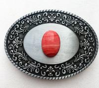 Boucle de ceinture pierre ovale Rhodochrosite 