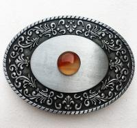 Boucle de ceinture Pierre ronde Agate bi color