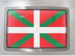 Boucle de ceinture Drapeau Basque rectangle chrome