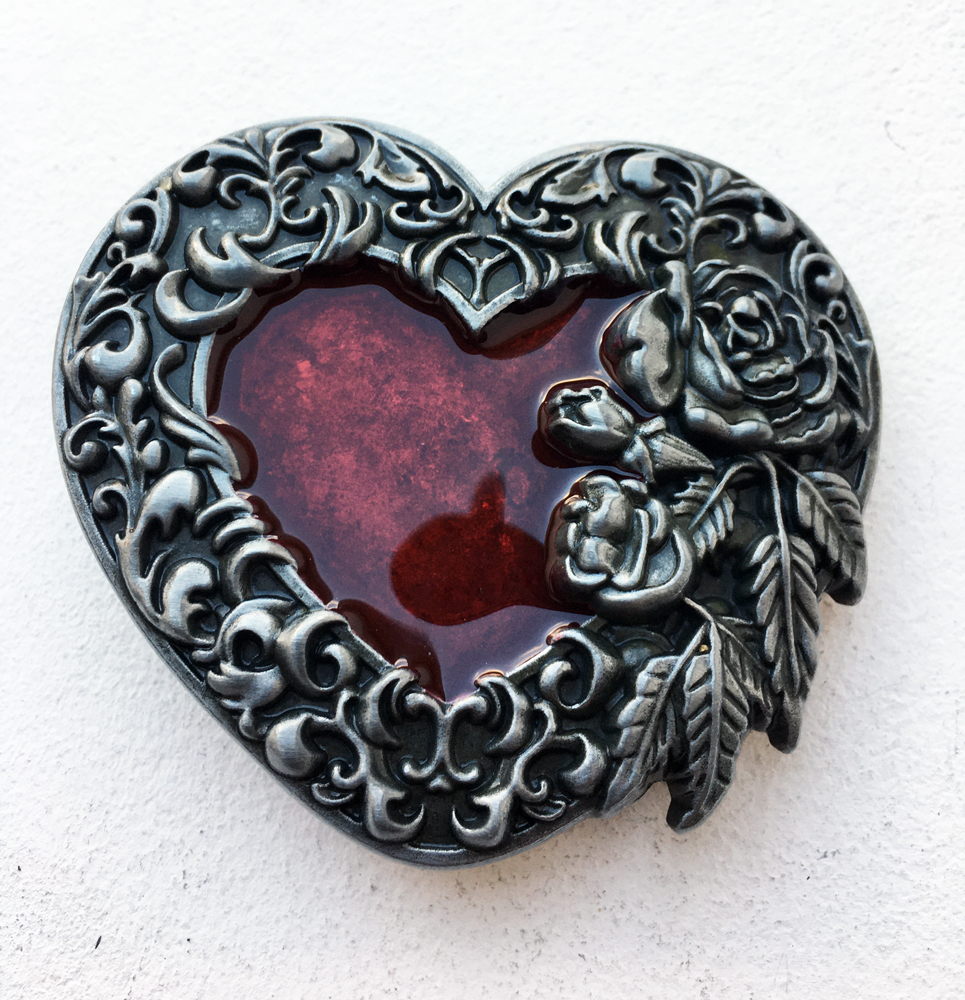 Boucle de ceinture Coeur et rose Boucle de ceinture