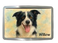08B -  Boucle de ceinture personnalisable Photo chien Aquarelle