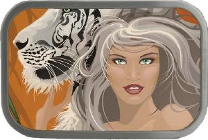 Boucle de ceinture Tattoo tigre et déesse