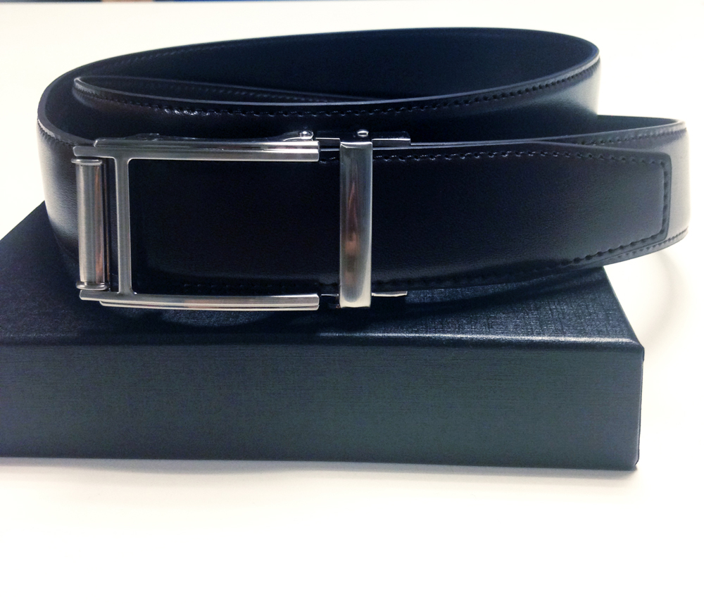 CA05 - Ceinture cuir noir boucle automatique ULTRA silver