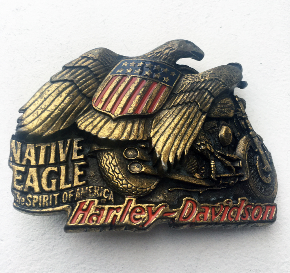 Vintage 1993 - Boucle de ceinture Harley Davidson Native Eagle
