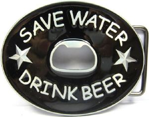 Boucle de ceinture décapsuleur save water drin beer