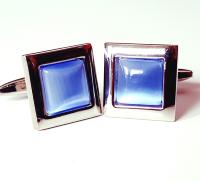Boutons de manchette design bleu