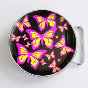 Boucle de ceinture Papillons couleurs ronde