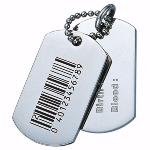 Pendentif Dog tag code barre