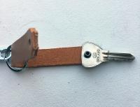 P03 - Porte clés cuir camel mousqueton organisateur de clés