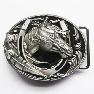 Boucle de ceinture Cheval Western et fer à cheval
