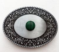 Boucle de ceinture Pierre ronde Malachite