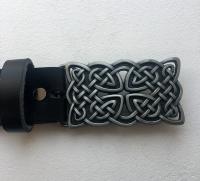 C20 - Ceinture cuir noir avec boucle de ceinture celtique