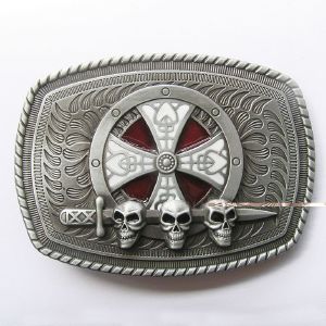 Boucle de ceinture Celtique guerriers Tête de mort