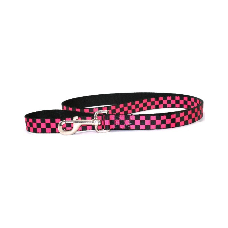 Laisse pour chien Damier noir/rose