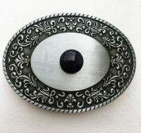 Boucle de ceinture pierre ronde pierre d'or bleue