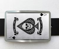 Boucle de ceinture As de pique tête de mort
