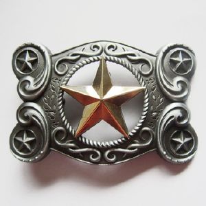 Boucle de ceinture Western étoile Texas couleur or