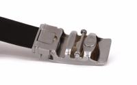 CA01 - Ceinture cuir noir avec boucle automatique métal brossé