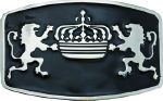 Boucle de ceinture couronne et lions