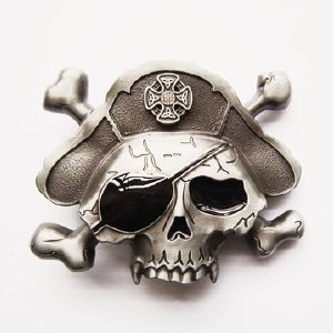 Boucle de ceinture Tête de mort pirate