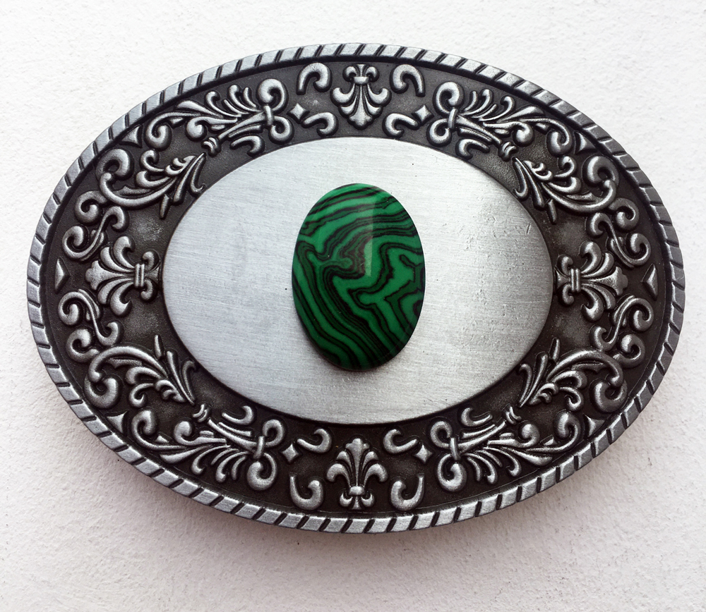 Boucle de ceinture Pierre ovale Malachite