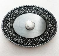 Boucle de ceinture pierre ronde Howlite