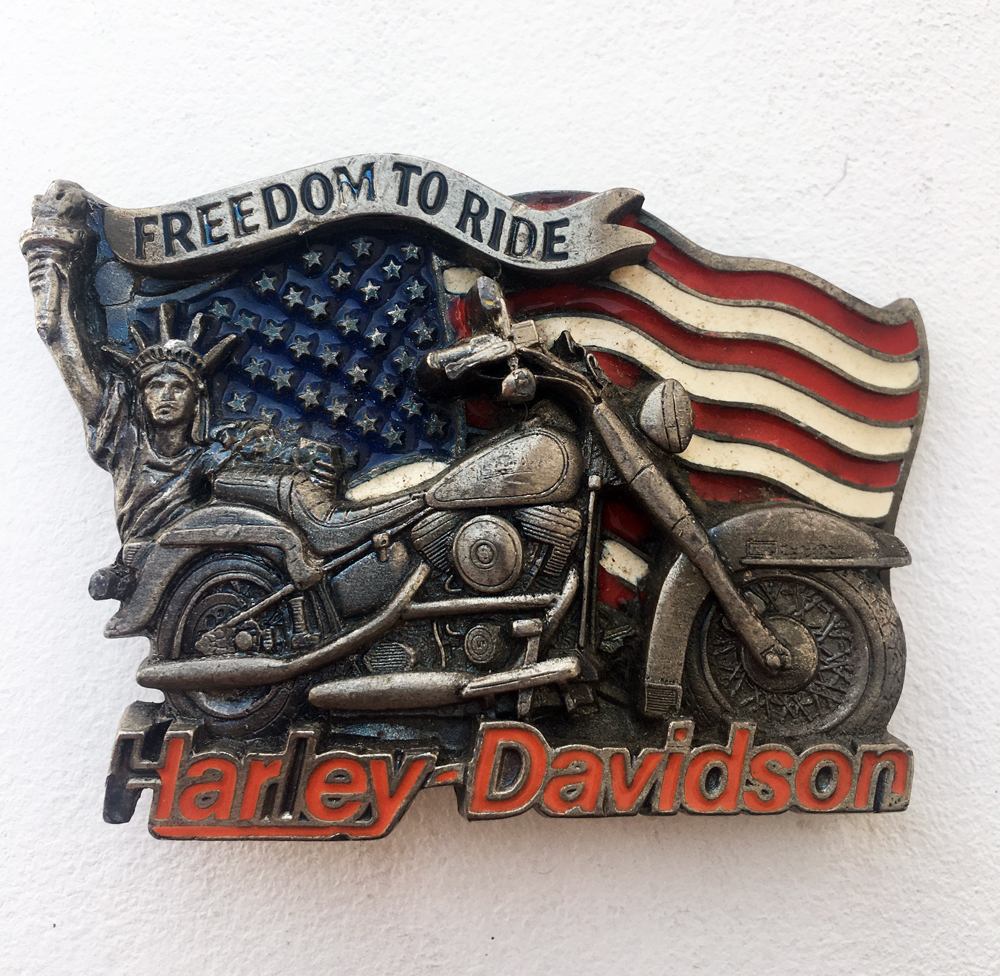 Vintage 1991 - Boucle de ceinture Harley Davidson Freedom to ride