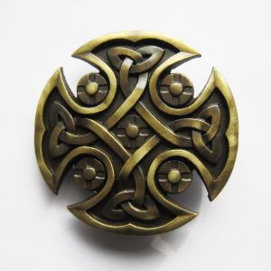 Boucle de ceinture Celtique ronde plaqué bronze