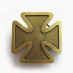 Boucle de ceinture croix de malte plaqué bronze