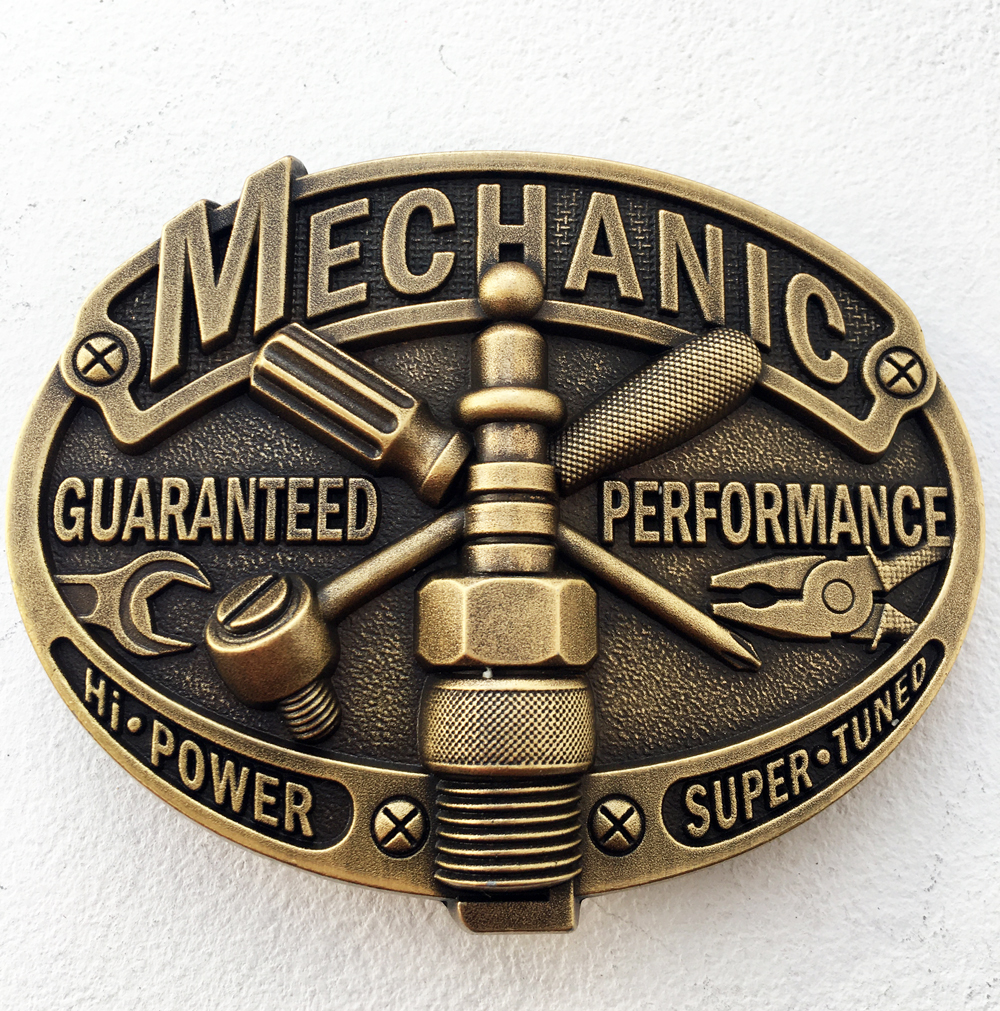 Boucle de ceinture Mechanic plaqué bronze