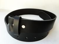 C01 - Ceinture noire en cuir Pleine Fleur pour boucles de ceinture -  Made in France