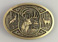 Boucle de ceinture Cerfs et biches plaqué bronze