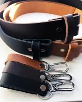 C04 - Ceinture en cuir Pleine Fleur pour boucles de ceinture + Porte-clés cuir personnalisable assorti