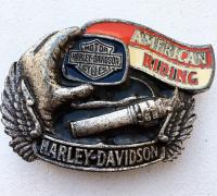 Vintage 1992 - Boucle de ceinture Harley Davidson American Riding