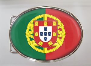 Boucle de ceinture Drapeau Portugal ovale