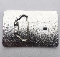 Boucle de ceinture Loups et lune rectangle chrome