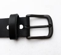 CPF01 - Ceinture cuir noir modèle "classique" avec boucle de ceinture noire vintage